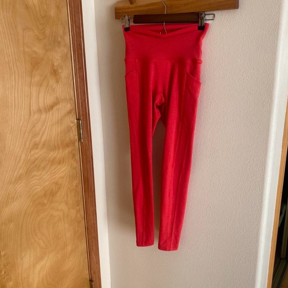 Prana XS Ribbed Becksa Red Leggings